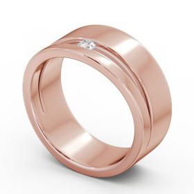 Mens Round Diamond 0.05ct Wedding Ring 18K Rose Gold WBM42_RG_THUMB1 