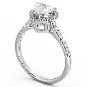 Halo Heart Diamond High Setting Engagement Ring Platinum ENHE8_WG_THUMB1 