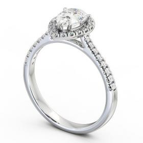 Halo Pear Diamond Classic Engagement Ring 9K White Gold ENPE12_WG_THUMB1 