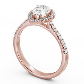 Halo Pear Diamond Classic Engagement Ring 9K Rose Gold ENPE12_RG_THUMB1 