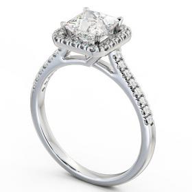 Halo Princess Diamond Engagement Ring Platinum ENPR30_WG_THUMB1 