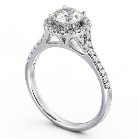 Halo Round Diamond Traditional Engagement Ring 18K White Gold ENRD71_WG_THUMB1 