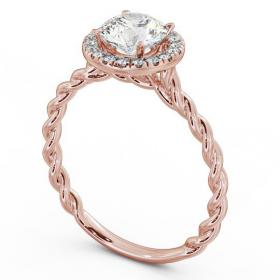 Halo Round Diamond Rope Style Band Engagement Ring 18K Rose Gold ENRD75_RG_THUMB1 