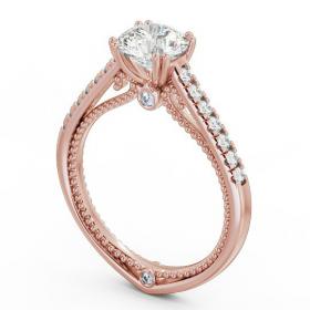 Round Diamond Unique Vintage Style Engagement Ring 9K Rose Gold Solitaire with Channel Set Side Stones ENRD80_RG_THUMB1 