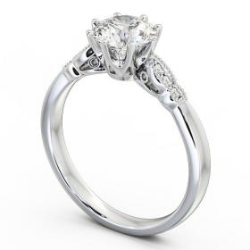 Round Diamond 8 Prong Engagement Ring 9K White Gold Solitaire with Channel Set Side Stones ENRD81_WG_THUMB1 