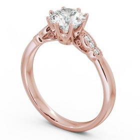 Round Diamond 8 Prong Engagement Ring 9K Rose Gold Solitaire with Channel Set Side Stones ENRD81_RG_THUMB1 