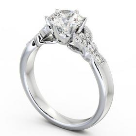 Vintage Round Diamond 6 Prong Engagement Ring 9K White Gold Solitaire ENRD82_WG_THUMB1 