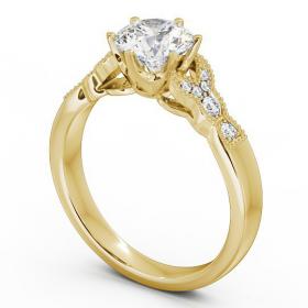 Vintage Round Diamond 6 Prong Engagement Ring 9K Yellow Gold Solitaire ENRD82_YG_THUMB1 