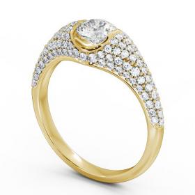 Pave 1.02ct Round Diamond Tension Set Engagement Ring 18K Yellow Gold Solitaire ENRD83_YG_THUMB1 