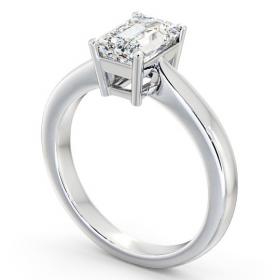 Emerald Diamond Box Setting Engagement Ring 18K White Gold Solitaire ENEM10_WG_THUMB1 