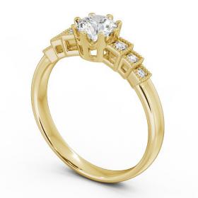 Vintage Round Diamond Engagement Ring 18K Yellow Gold Solitaire FV25_YG_THUMB1 