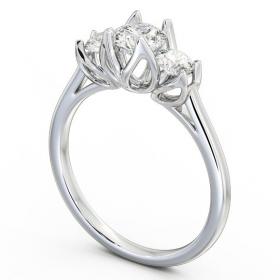 Three Stone Round Diamond Leaf Shaped Prongs Ring 9K White Gold TH40_WG_THUMB1 
