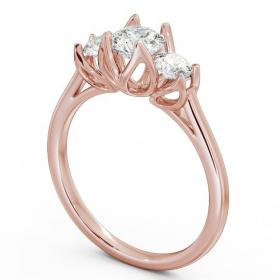 Three Stone Round Diamond Leaf Shaped Prongs Ring 9K Rose Gold TH40_RG_THUMB1 