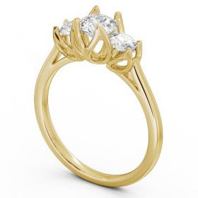 Three Stone Round Diamond Leaf Shaped Prongs Ring 18K Yellow Gold TH40_YG_THUMB1 