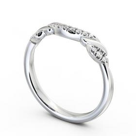 Ladies 0.10ct Round Diamond Curved Wedding Ring 9K White Gold WBF20_WG_THUMB1 