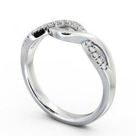 Ladies 0.09ct Round Diamond Infinity Design Wedding Ring 18K White Gold WBF21_WG_THUMB1 