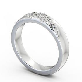 Ladies 0.08ct Round Diamond Diagonal Setting Wedding Ring 9K White Gold WBF22_WG_THUMB1 