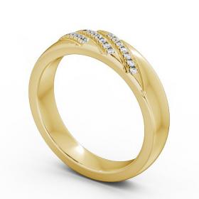 Ladies 0.08ct Round Diamond Diagonal Setting Wedding Ring 18K Yellow Gold WBF22_YG_THUMB1 