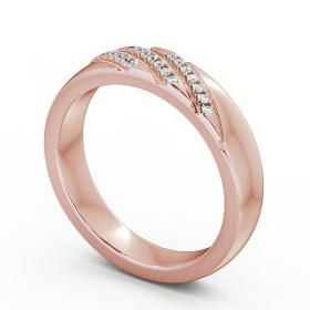 Ladies 0.08ct Round Diamond Diagonal Setting Wedding Ring 18K Rose Gold WBF22_RG_THUMB1 
