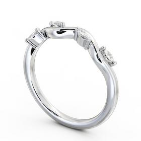 Ladies 0.08ct Marquise Diamond Waved Design Ring 18K White Gold WBF24_WG_THUMB1 