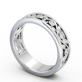 Ladies 0.10ct Round Diamond Vintage Style Wedding Ring 9K White Gold WBF25_WG_THUMB1 