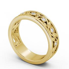 Ladies 0.10ct Round Diamond Vintage Style Wedding Ring 18K Yellow Gold WBF25_YG_THUMB1 