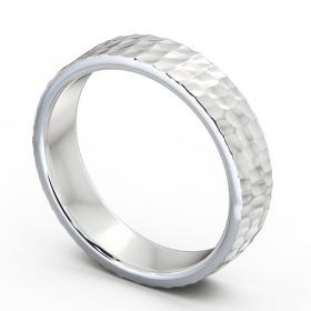 Mens Textured Hammered Effect Wedding Ring 9K White Gold WBM25_WG_THUMB1_2.jpg 