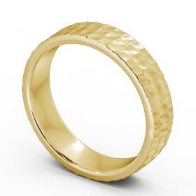 Mens Textured Hammered Effect Wedding Ring 18K Yellow Gold WBM25_YG_THUMB1_1.jpg 