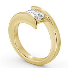 Emerald Diamond Sweeping Tension Set Engagement Ring 18K Yellow Gold Solitaire ENEM14_YG_THUMB1 