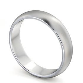 Mens Plain D Shape with Matt Finish Wedding Ring 9K White Gold WBM1B_WG_THUMB1 