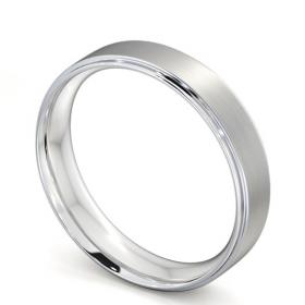 Mens Side Step Design with Matt Finish Wedding Ring 18K White Gold WBM9B_WG_THUMB1 