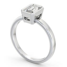 Emerald Diamond Open Bezel Engagement Ring 18K White Gold Solitaire ENEM15_WG_THUMB1 