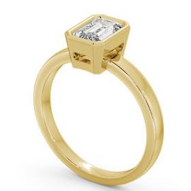 Emerald Diamond Open Bezel Engagement Ring 18K Yellow Gold Solitaire ENEM15_YG_THUMB1 