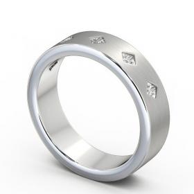 Mens Princess Diamond 0.25ct Matt Finish Wedding Ring 18K White Gold WBM37B_WG_THUMB1 