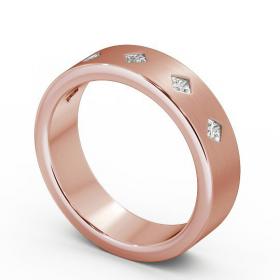 Mens Princess Diamond 0.25ct Matt Finish Wedding Ring 18K Rose Gold WBM37B_RG_THUMB1 