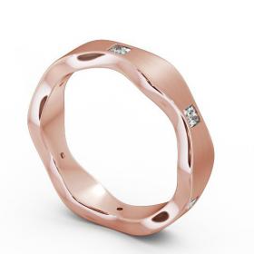 Mens Princess Diamond 0.30ct Waving Edge Matt Finish Wedding Ring 18K Rose Gold WBM44B_RG_THUMB1 