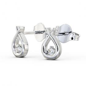 Drop Round Diamond Ribbon Design Earrings 9K White Gold ERG78_WG_THUMB1 