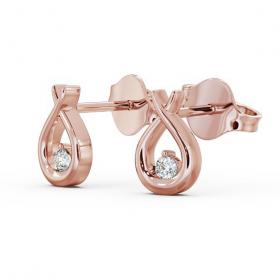 Drop Round Diamond Ribbon Design Earrings 9K Rose Gold ERG78_RG_THUMB1 