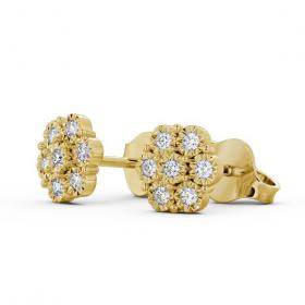 Cluster Round Diamond Illusion Setting Style Earrings 9K Yellow Gold ERG85_YG_THUMB1 