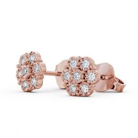 Cluster Round Diamond Illusion Setting Style Earrings 9K Rose Gold ERG85_RG_THUMB1 