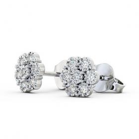 Cluster Round Diamond Illusion Setting Style Earrings 18K White Gold ERG85_WG_THUMB1 
