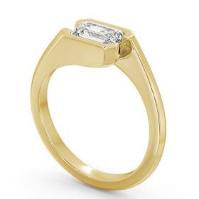 Emerald Diamond Tension East West Design Engagement Ring 18K Yellow Gold Solitaire ENEM17_YG_THUMB1 