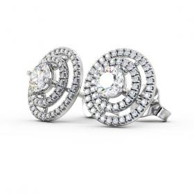 Double Halo Style Round Diamond Earrings 18K White Gold ERG87_WG_THUMB1 