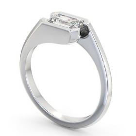 Emerald Diamond Tension East West Design Engagement Ring Platinum Solitaire ENEM17_WG_THUMB1 