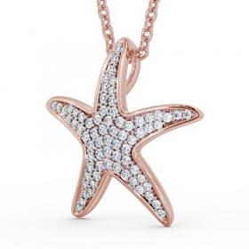 Starfish Shaped 0.32ct Diamond Cluster Pendant 9K Rose Gold PNT109_RG_THUMB1 