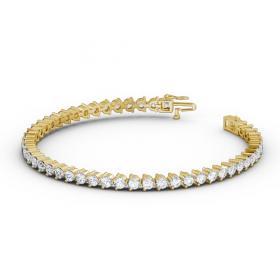 Tennis Bracelet Round Diamond Three Claw 18K Yellow Gold BRC4_YG_THUMB1 