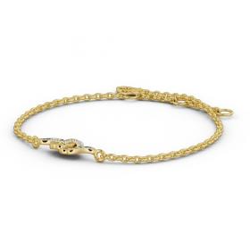 Circle Design Delicate Swirling Diamond Bracelet 18K Yellow Gold BRC6_YG_THUMB1 