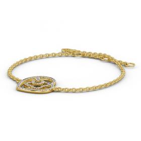 Heart Design Delicate 0.55ct Diamond Bracelet 18K Yellow Gold BRC8_YG_THUMB1 