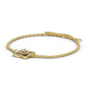 Floral Design Delicate 0.43ct Diamond Bracelet 18K Yellow Gold BRC9_YG_THUMB1 