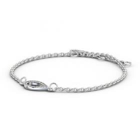 Pear Design Delicate Diamond Bracelet 18K White Gold BRC10_WG_THUMB1 